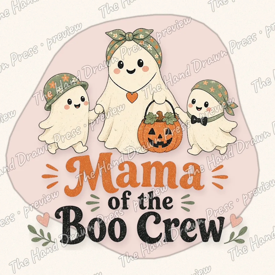 Mama of the Boo Crew hand drawn PNG design